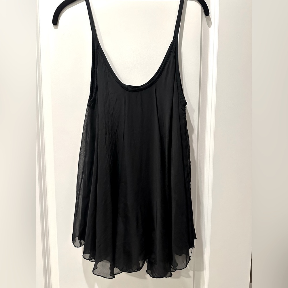 Meo Meli Black Silk Tank Top. Made in Italy NWT
